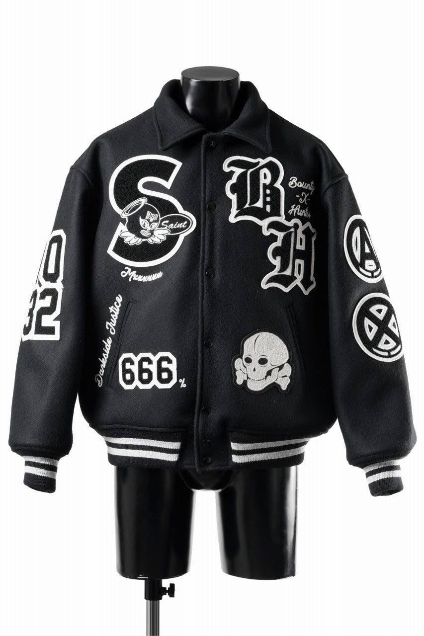 画像をギャラリービューアに読み込む, SAINT Mxxxxxx x BOUNTY HUNTER VARSITY JACKET / SAINTY HUNTER (BLACK)