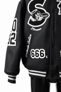 画像をギャラリービューアに読み込む, SAINT Mxxxxxx x BOUNTY HUNTER VARSITY JACKET / SAINTY HUNTER (BLACK)
