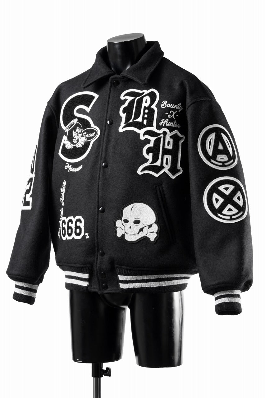 画像をギャラリービューアに読み込む, SAINT Mxxxxxx x BOUNTY HUNTER VARSITY JACKET / SAINTY HUNTER (BLACK)