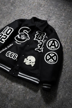 画像をギャラリービューアに読み込む, SAINT Mxxxxxx x BOUNTY HUNTER VARSITY JACKET / SAINTY HUNTER (BLACK)