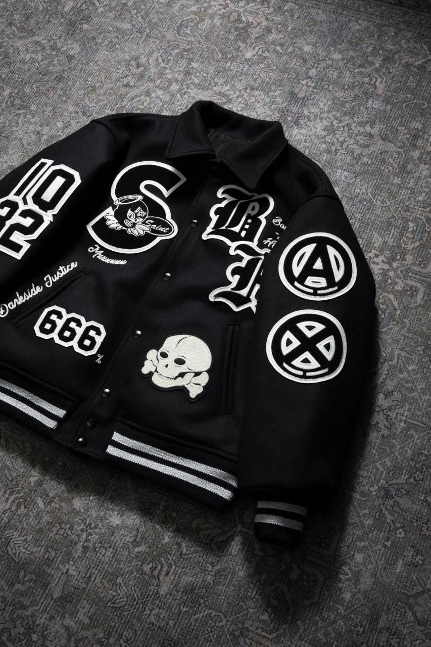画像をギャラリービューアに読み込む, SAINT Mxxxxxx x BOUNTY HUNTER VARSITY JACKET / SAINTY HUNTER (BLACK)