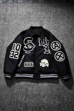 画像をギャラリービューアに読み込む, SAINT Mxxxxxx x BOUNTY HUNTER VARSITY JACKET / SAINTY HUNTER (BLACK)