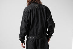 Load image into Gallery viewer, FULLCOUNT × HTC Type-2  Super Smooth Jean Jacket On Studs by Zip Stevenson (BLACK)