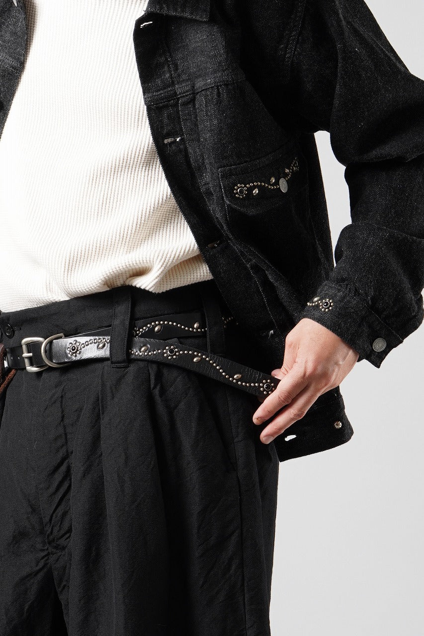 Load image into Gallery viewer, FULLCOUNT × HTC Flower Studs Belt by Zip Stevenson (BLACK)