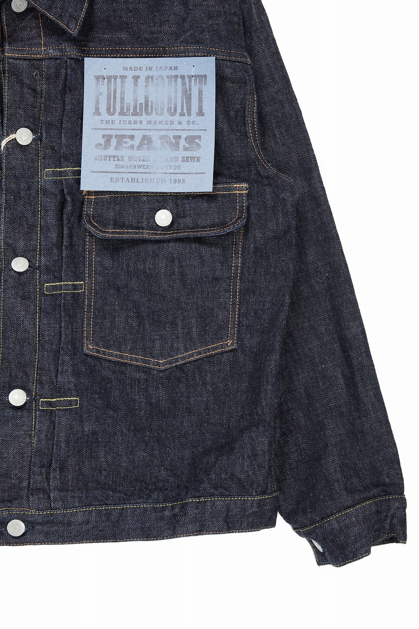 Load image into Gallery viewer, FULLCOUNT 2107XXW Type-1 Jean Jacket / 15.5oz Zimbabwe Selvedge Denim (INDIGO BLUE / ONE WASHED)