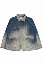画像をギャラリービューアに読み込む, FULLCOUNT x N/07 exclusive COVER ALL JACKET / 10.5oz Zimbabwe Denim (INDIGO BLUE / EFFECTED)