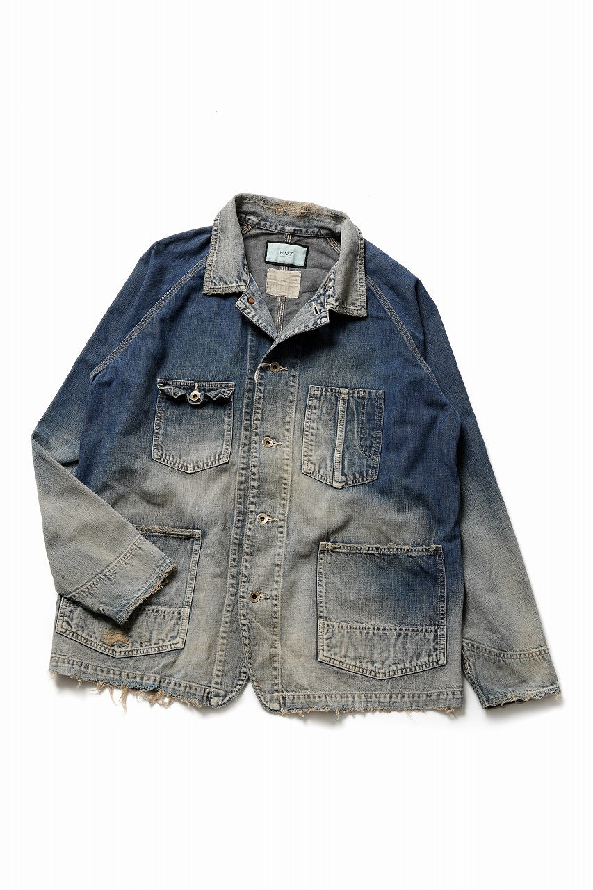 FULLCOUNT x N/07 exclusive COVER ALL JACKET / 10.5oz Zimbabwe Denim (INDIGO BLUE / EFFECTED)