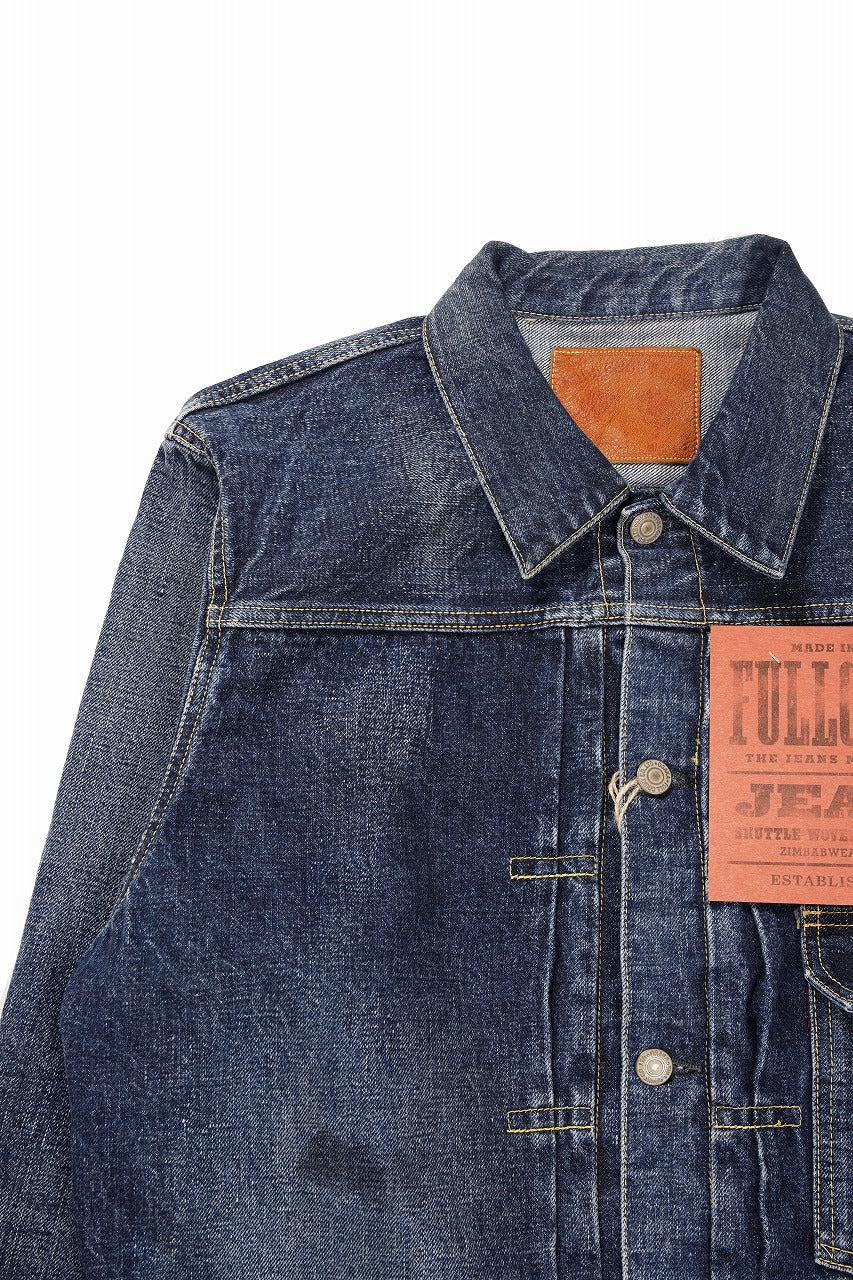 Load image into Gallery viewer, FULLCOUNT "Fear Of The Dark" Type-1 Jean Jacket / 15.5oz Zimbabwe Selvedge Denim (INDIGO BLUE)