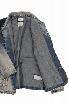 画像をギャラリービューアに読み込む, FULLCOUNT x N/07 exclusive COVER ALL JACKET / 10.5oz Zimbabwe Denim (INDIGO BLUE / EFFECTED)