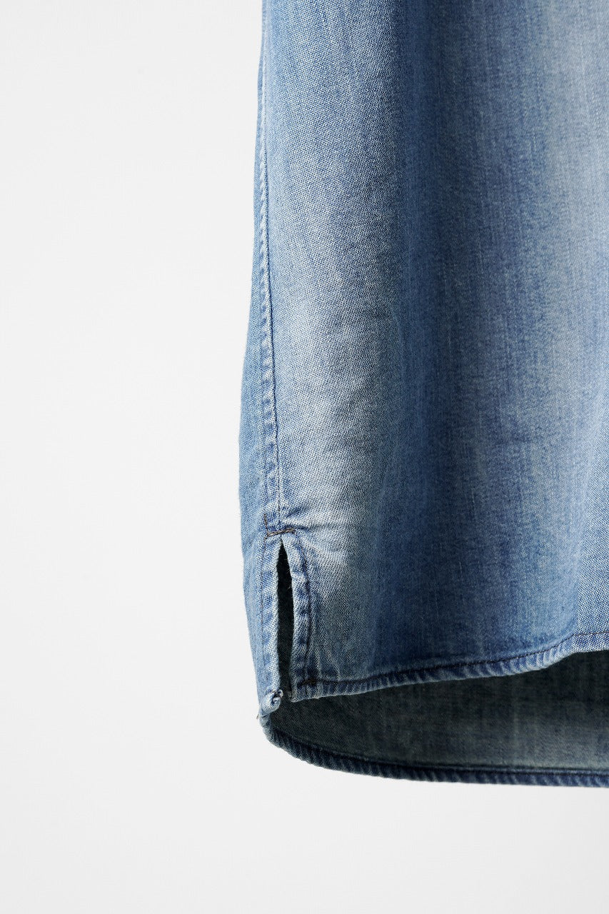 画像をギャラリービューアに読み込む, FULLCOUNT 4100HW-2 Denim Open Collar S/S Shirt (Indigo Blue)