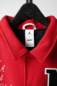 Load image into Gallery viewer, SAINT Mxxxxxx x JORDAN BRAND / M J SM VARSITY JACKET (RED x WHITE)