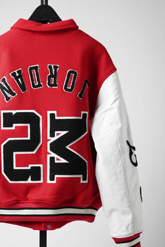 Load image into Gallery viewer, SAINT Mxxxxxx x JORDAN BRAND / M J SM VARSITY JACKET (RED x WHITE)
