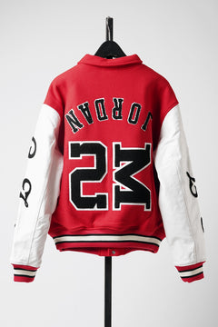 Load image into Gallery viewer, SAINT Mxxxxxx x JORDAN BRAND / M J SM VARSITY JACKET (RED x WHITE)