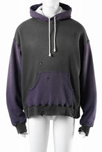 Load image into Gallery viewer, FULLCOUNT FADING DOUBLE FACE SWEAT HOODIE (EGG PLANT x BLACK)