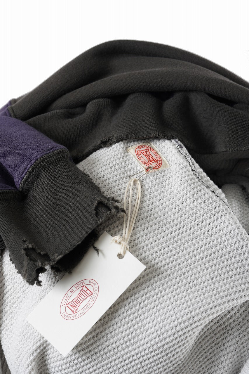 Load image into Gallery viewer, FULLCOUNT FADING DOUBLE FACE SWEAT HOODIE (EGG PLANT x BLACK)