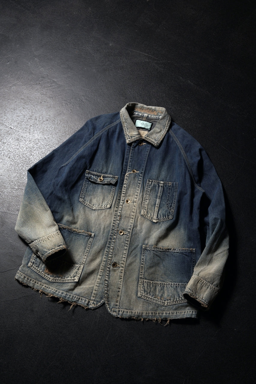FULLCOUNT x N/07 exclusive COVER ALL JACKET / 10.5oz Zimbabwe Denim (INDIGO BLUE / EFFECTED)