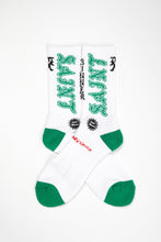 Load image into Gallery viewer, SAINT Mxxxxxx SOCKS / SAINT (WHITE+GREEN)