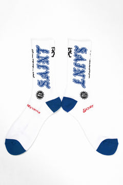 Load image into Gallery viewer, SAINT Mxxxxxx SOCKS / SAINT (WHITE+BLUE)