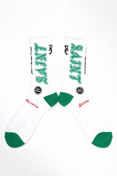 Load image into Gallery viewer, SAINT Mxxxxxx SOCKS / SAINT (WHITE+GREEN)