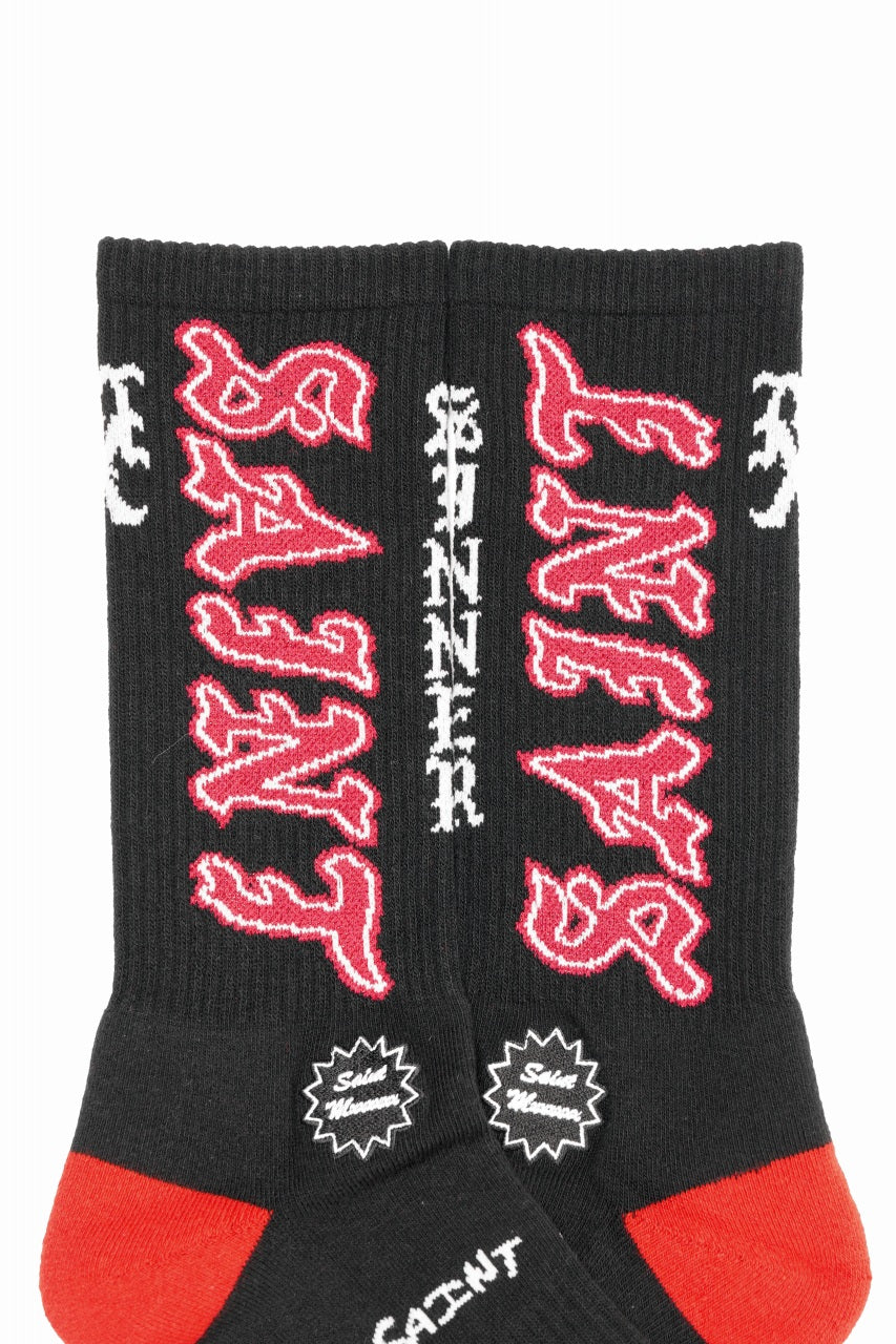 画像をギャラリービューアに読み込む, SAINT Mxxxxxx SOCKS / SAINT (BLACK+RED)