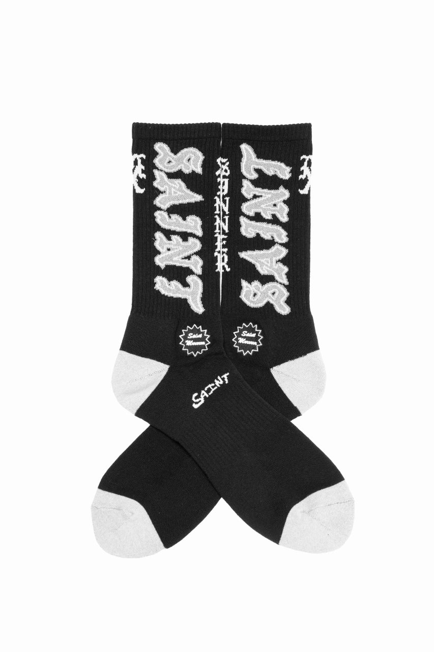Load image into Gallery viewer, SAINT Mxxxxxx SOCKS / SAINT (BLACK+GREY)