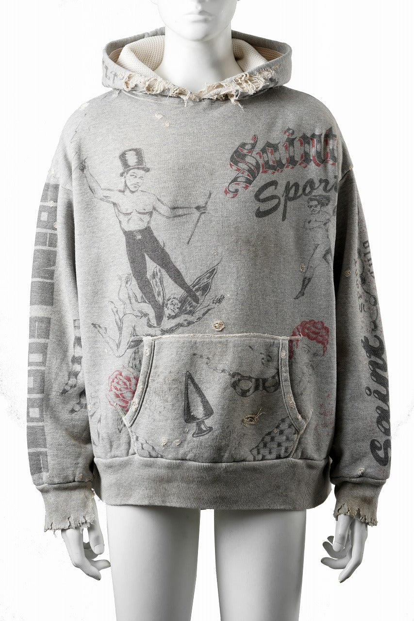 SAINT Mxxxxxx × Alexis Ross HOODIE / DRAWING (GRAY)