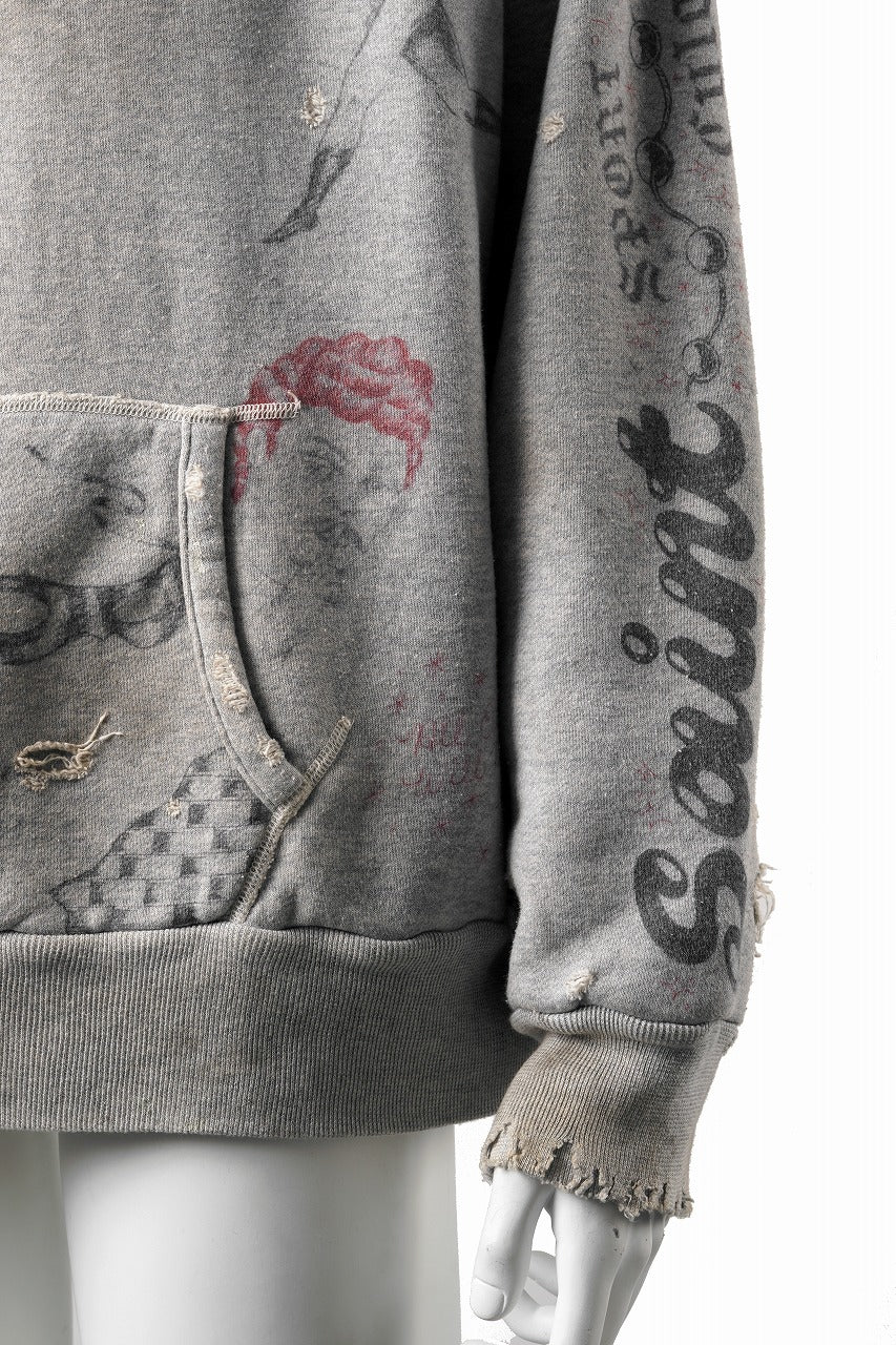 画像をギャラリービューアに読み込む, SAINT Mxxxxxx × Alexis Ross HOODIE / DRAWING (GRAY)