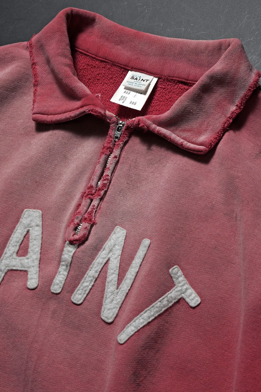 Load image into Gallery viewer, SAINT Mxxxxxx SS HALF ZIP SWEAT / SAINT (RED)