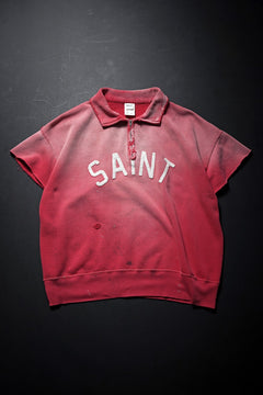 Load image into Gallery viewer, SAINT Mxxxxxx SS HALF ZIP SWEAT / SAINT (RED)