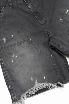 画像をギャラリービューアに読み込む, SAINT Mxxxxxx DOUBLE KNEE SHORTS (BLACK)
