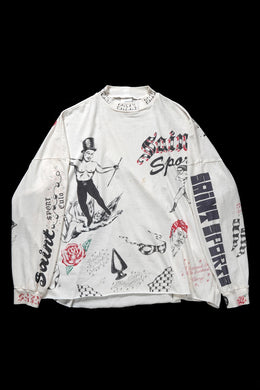 SAINT Mxxxxxx × Alexis Ross LS TEE / DRAWING (WHITE)