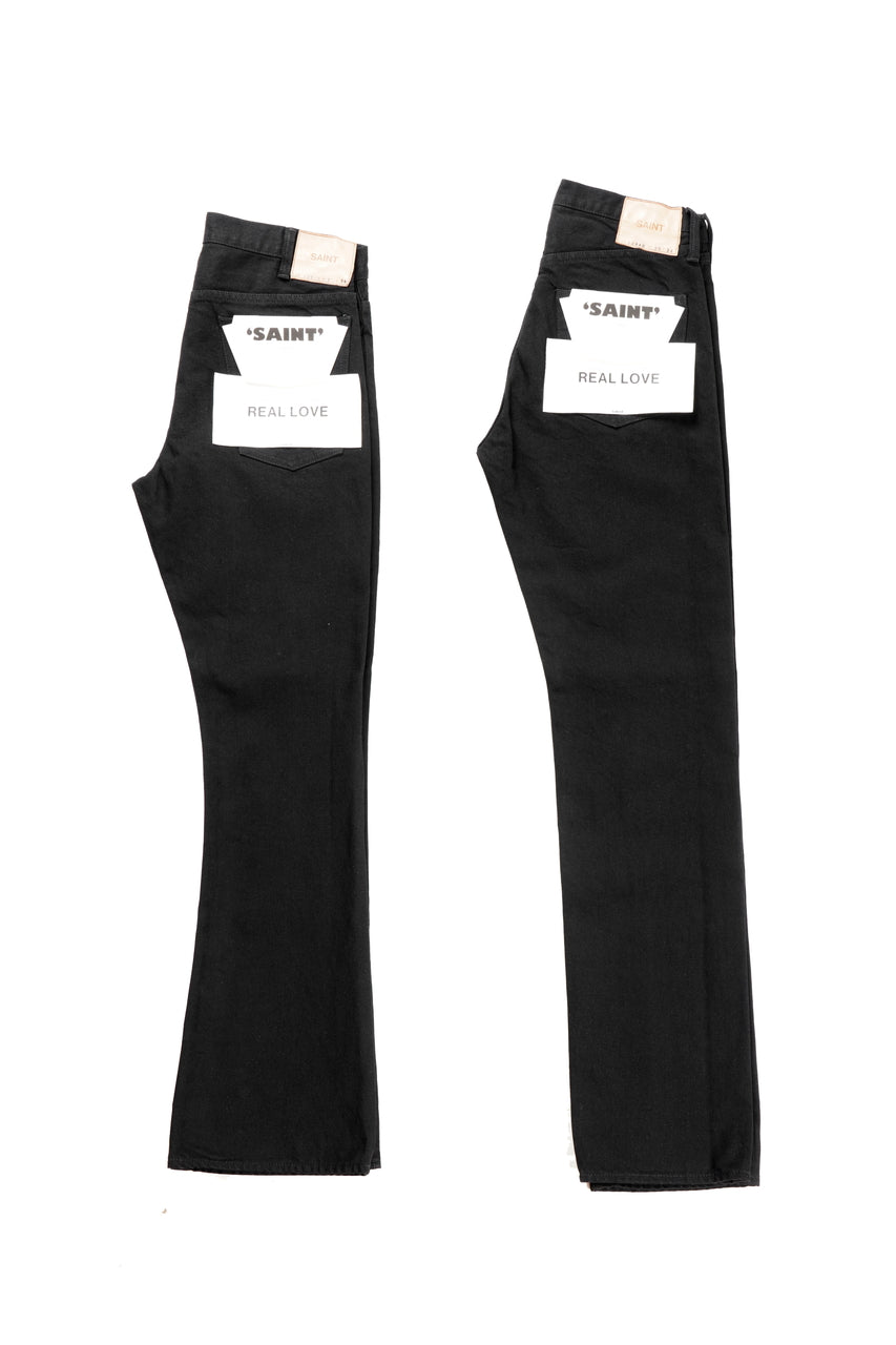 画像をギャラリービューアに読み込む, SAINT Mxxxxxx BLACK DENIM PANTS / STRAIGHT (BLACK)