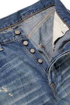 画像をギャラリービューアに読み込む, FULLCOUNT &quot;Dartford *Splatter&quot; 1937 Model Denim Pants / 11.5oz Zimbabwe Selvedge Denim (Super Smooth) (INDIGO BLUE / VINTAGE FADED)
