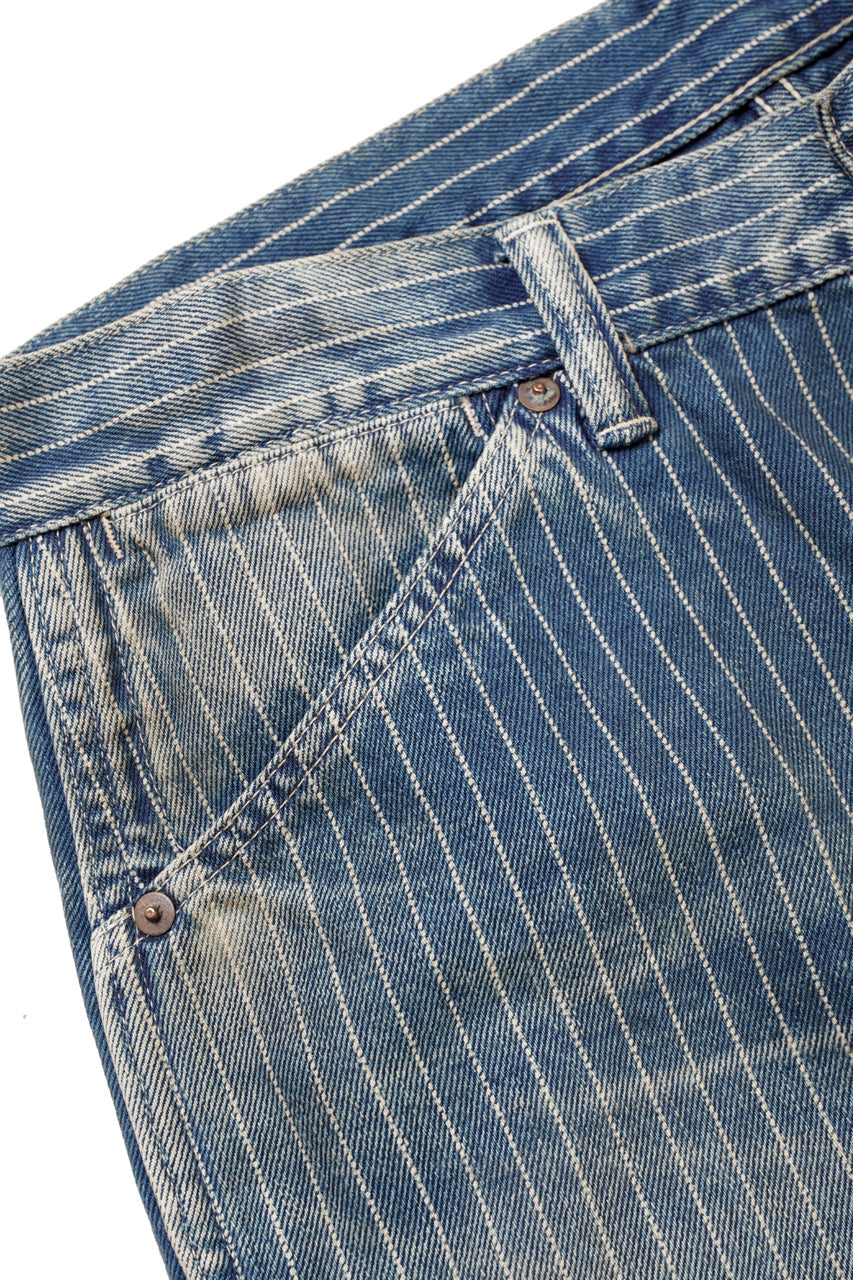 Load image into Gallery viewer, FULLCOUNT Wabash Work Pants / Slab Twill Selvedge (INDIGO BLUE / VINTAGE FADED)