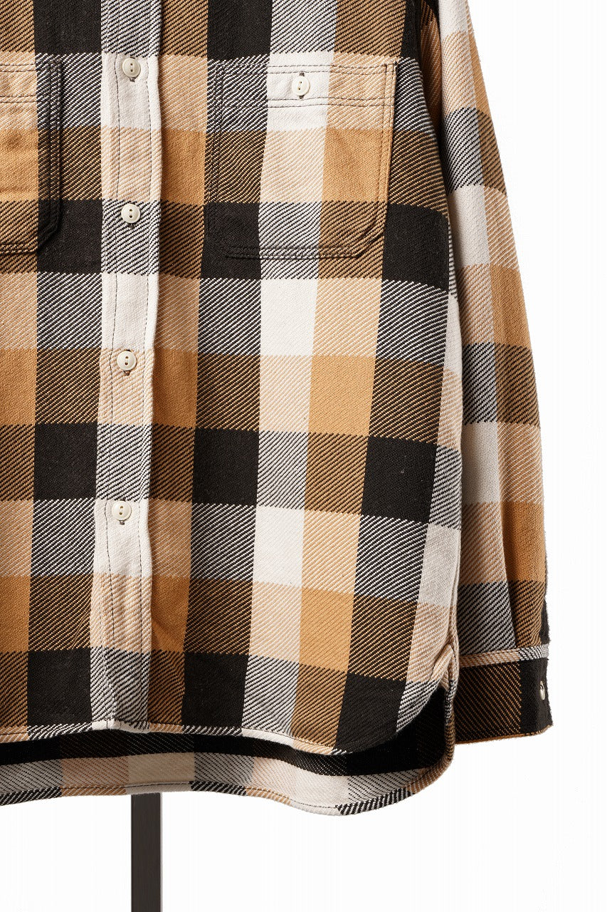 Load image into Gallery viewer, FULLCOUNT FLANNEL WORK SHIRT / ORIGINAL COTTON CHECK (BEIGE)