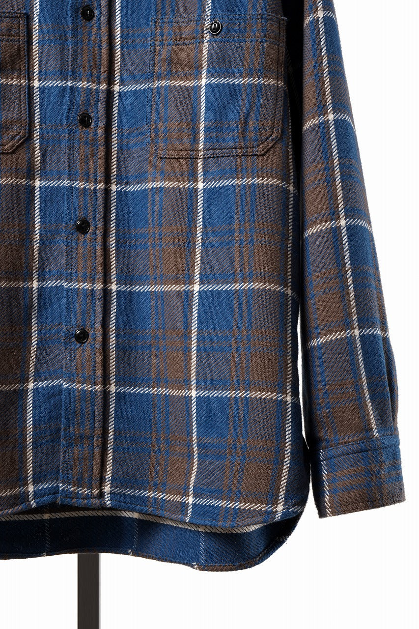 Load image into Gallery viewer, FULLCOUNT FLANNEL WORK SHIRT / ORIGINAL COTTON CHECK (BLUE)