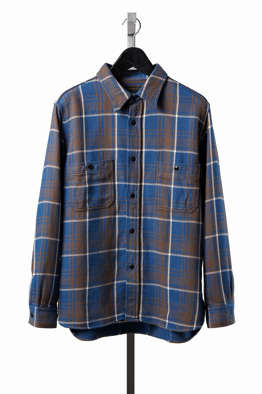 Load image into Gallery viewer, FULLCOUNT FLANNEL WORK SHIRT / ORIGINAL COTTON CHECK (BLUE)