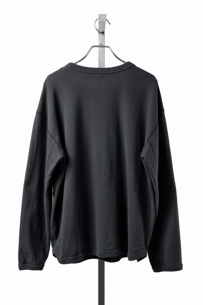 Load image into Gallery viewer, FULLCOUNT BRUSHED RIB FLAT SEAM LONG SLEEVE T SHIRT / ORIGINAL 30/- BRUSHED RIB (INK BLACK)