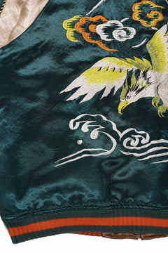画像をギャラリービューアに読み込む, FULLCOUNT REVERSIBLE SKAJAN &quot;HAWK &amp; DRAGON&quot; (GREEN x ECRU / BROWN x ECRU)