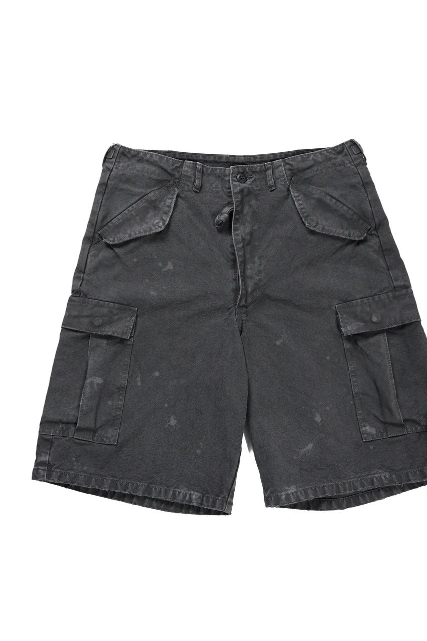 Load image into Gallery viewer, FULLCOUNT 1144VE Tent Cloth Field Cargo Shorts VE / Vintage Effect (Faded Black)