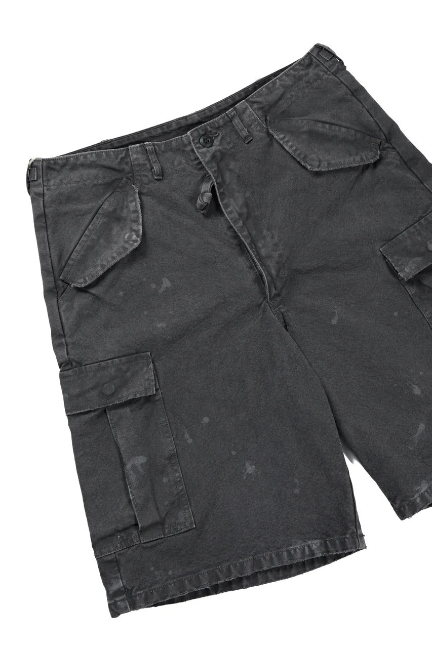 Load image into Gallery viewer, FULLCOUNT 1144VE Tent Cloth Field Cargo Shorts VE / Vintage Effect (Faded Black)