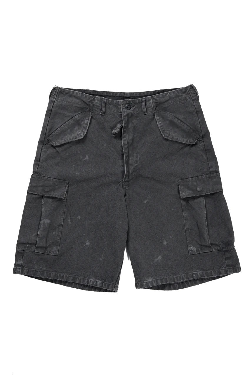 Load image into Gallery viewer, FULLCOUNT 1144VE Tent Cloth Field Cargo Shorts VE / Vintage Effect (Faded Black)