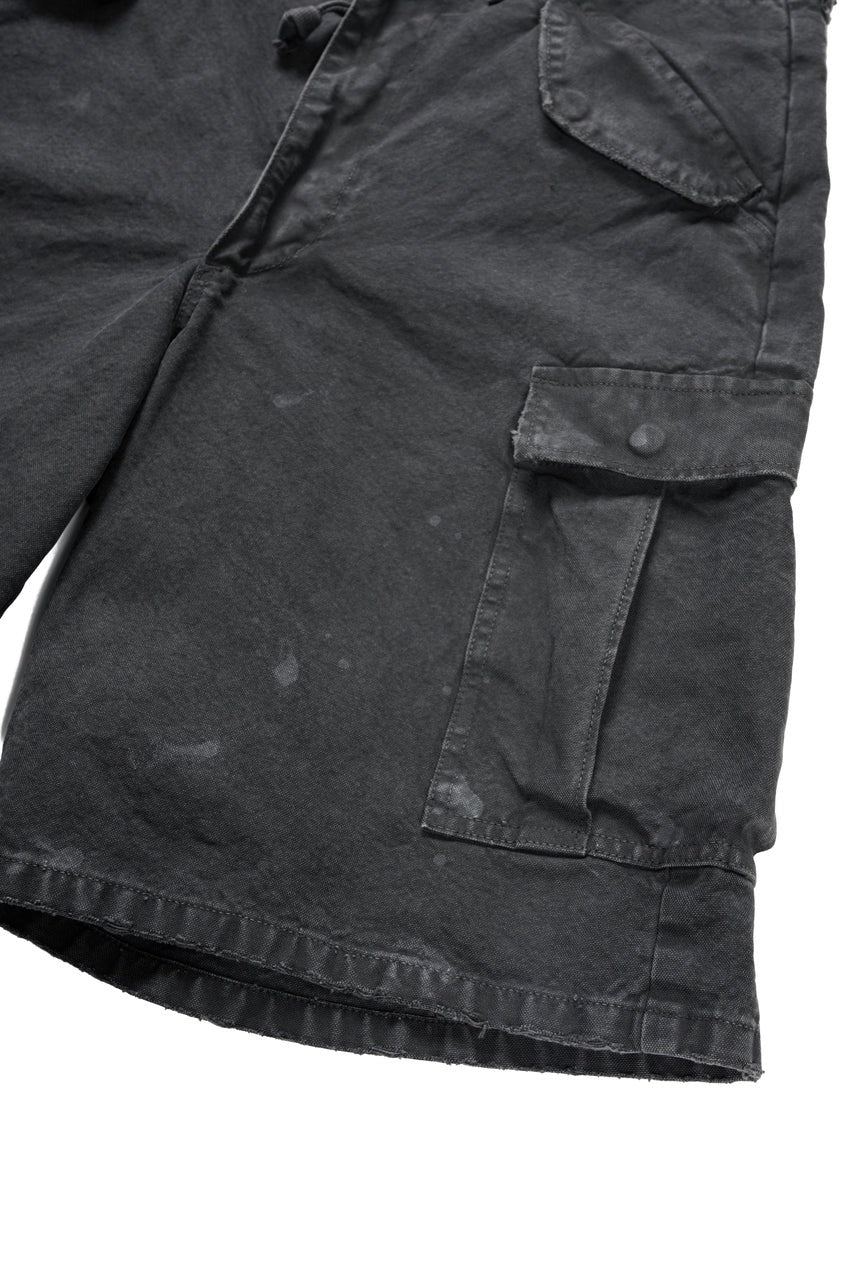 Load image into Gallery viewer, FULLCOUNT 1144VE Tent Cloth Field Cargo Shorts VE / Vintage Effect (Faded Black)