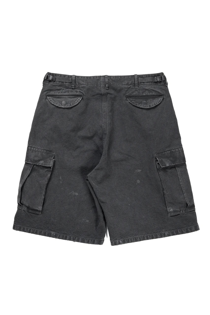 Load image into Gallery viewer, FULLCOUNT 1144VE Tent Cloth Field Cargo Shorts VE / Vintage Effect (Faded Black)