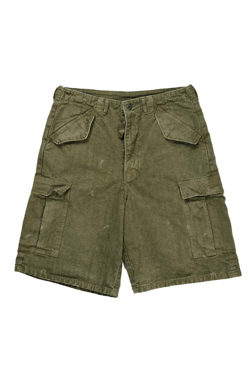 画像をギャラリービューアに読み込む, FULLCOUNT 1144VE Tent Cloth Field Cargo Shorts VE / Vintage Effect (O.D)