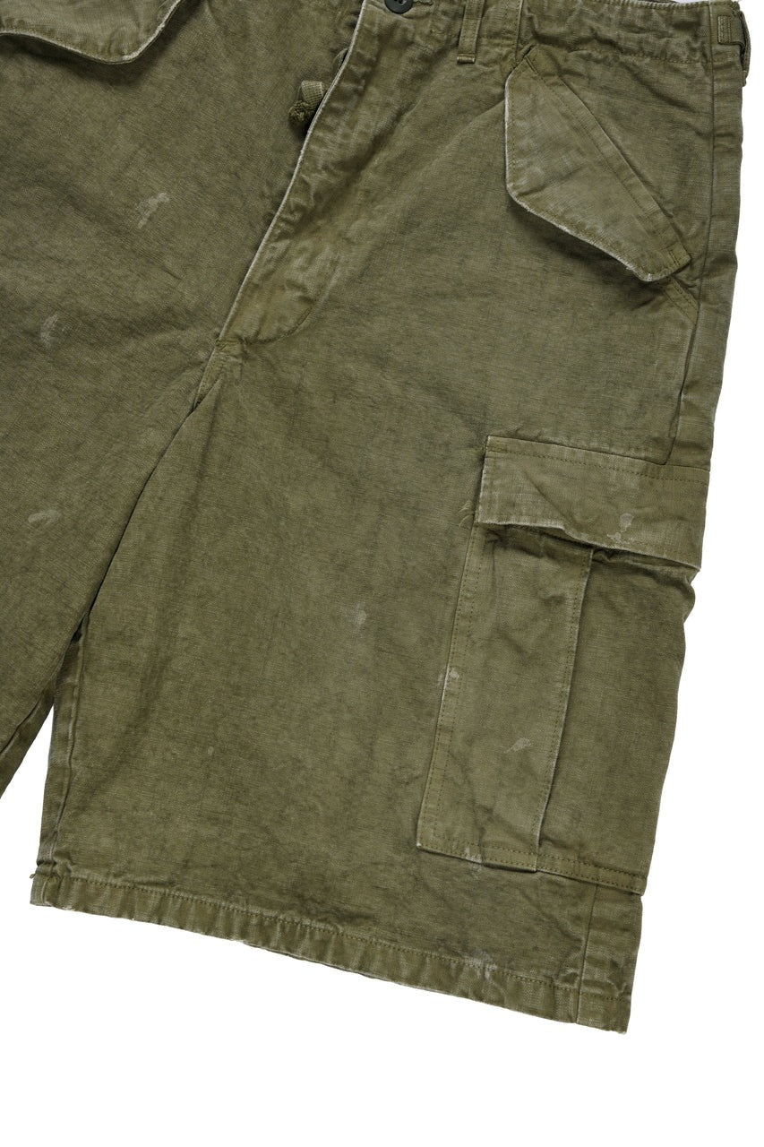 画像をギャラリービューアに読み込む, FULLCOUNT 1144VE Tent Cloth Field Cargo Shorts VE / Vintage Effect (O.D)