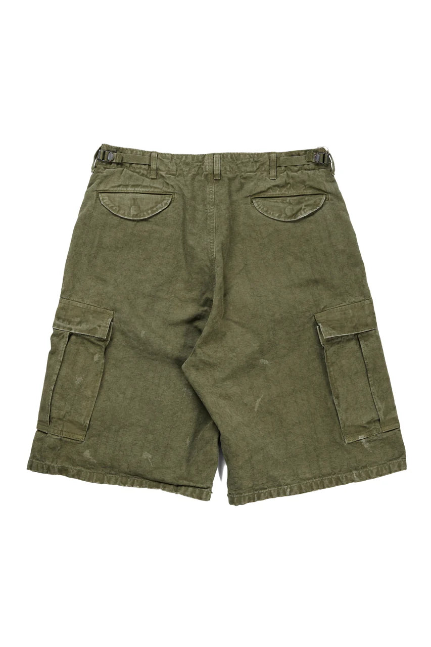 画像をギャラリービューアに読み込む, FULLCOUNT 1144VE Tent Cloth Field Cargo Shorts VE / Vintage Effect (O.D)