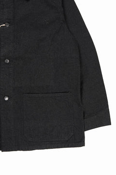 Load image into Gallery viewer, FULLCOUNT x GDC GFC2001 Leather Collar Denim Chore Jacket (BLACK)