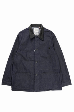 画像をギャラリービューアに読み込む, FULLCOUNT x GDC GFC2001 Leather Collar Denim Chore Jacket (INDIGO)