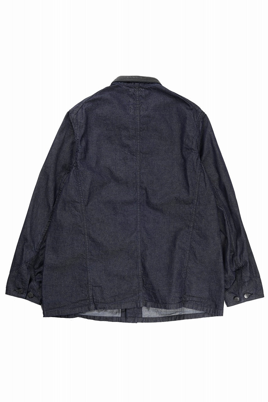画像をギャラリービューアに読み込む, FULLCOUNT x GDC GFC2001 Leather Collar Denim Chore Jacket (INDIGO)